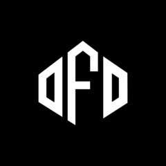 OFO letter logo design with polygon shape. OFO polygon and cube shape logo design. OFO hexagon vector logo template white and black colors. OFO monogram, business and real estate logo.