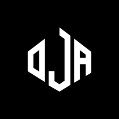 OJA letter logo design with polygon shape. OJA polygon and cube shape logo design. OJA hexagon vector logo template white and black colors. OJA monogram, business and real estate logo.