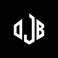OJB letter logo design with polygon shape. OJB polygon and cube shape logo design. OJB hexagon vector logo template white and black colors. OJB monogram, business and real estate logo.