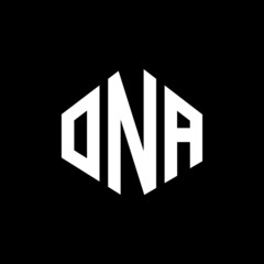 ONA letter logo design with polygon shape. ONA polygon and cube shape logo design. ONA hexagon vector logo template white and black colors. ONA monogram, business and real estate logo.