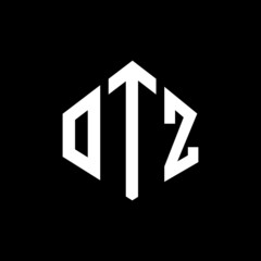 OTZ letter logo design with polygon shape. OTZ polygon and cube shape logo design. OTZ hexagon vector logo template white and black colors. OTZ monogram, business and real estate logo.