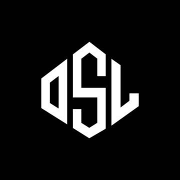 OSL letter logo design with polygon shape. OSL polygon and cube shape logo design. OSL hexagon vector logo template white and black colors. OSL monogram, business and real estate logo.
