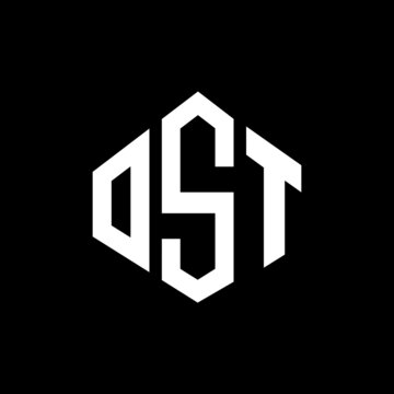 OST letter logo design with polygon shape. OST polygon and cube shape logo design. OST hexagon vector logo template white and black colors. OST monogram, business and real estate logo.