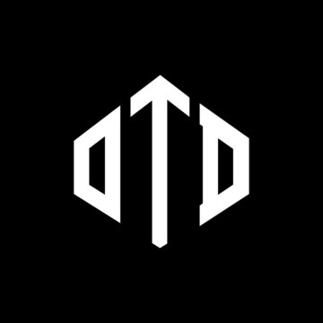 OTD letter logo design with polygon shape. OTD polygon and cube shape logo design. OTD hexagon vector logo template white and black colors. OTD monogram, business and real estate logo.