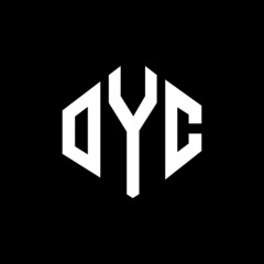 OYC letter logo design with polygon shape. OYC polygon and cube shape logo design. OYC hexagon vector logo template white and black colors. OYC monogram, business and real estate logo.
