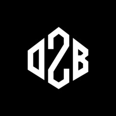 OZB letter logo design with polygon shape. OZB polygon and cube shape logo design. OZB hexagon vector logo template white and black colors. OZB monogram, business and real estate logo.