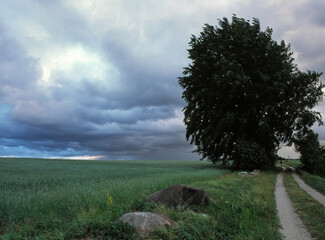 Landscape during a storm, Poland