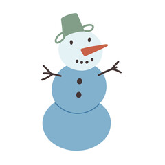 Snowman with carrot bucket