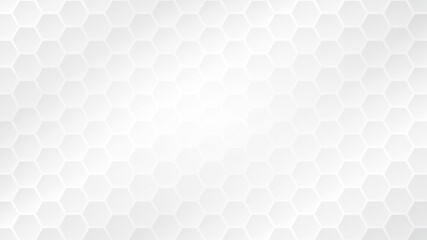 hexagon abstract, honeycomb white background, light and shadow, vector