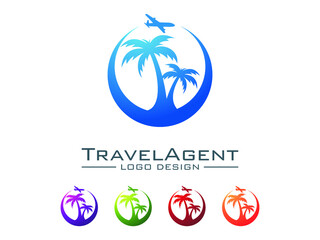Travel agency plane logo template. Holiday logo template EPS 10.eps