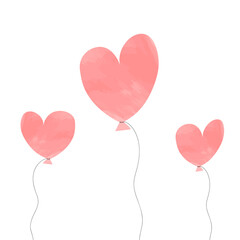 Fototapeta na wymiar Valentine hearts balloons. Vector love for Happy Mother or Valentine's Day greeting Card design.