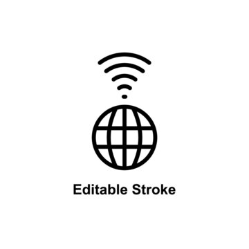 Browser Network Icon Designed In Outline Style In Editable Stroke For Telecom Icon Theme