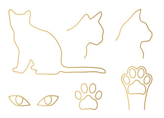 golden cat design elements icon- vector illustration