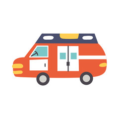 Vector cartoon ambulance transport