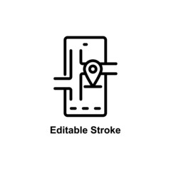 mobile navigation icons designed in outline style in editable strokes for mobile app icon themes