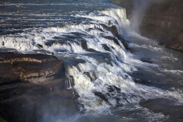 Gullfoss waterfall in the canyon of the Hvita river (Sudurland region, southwest Iceland)