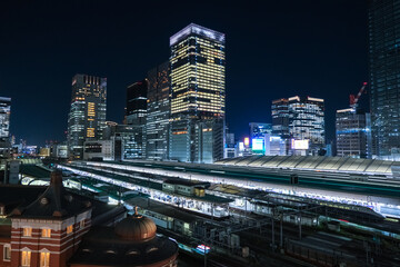 東京都 東京駅の夜景 KITTE丸の内 展望台から
