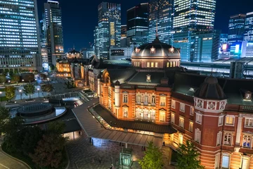 Fotobehang 東京都 東京駅の夜景 KITTE丸の内 展望台から © 健太 上田