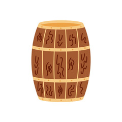 Wooden barrel hand draw