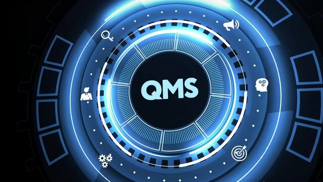 Quality management system business and industrial technology concept. QMS
