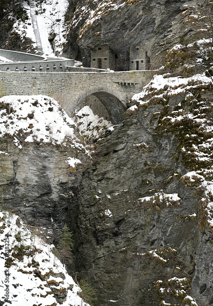 Canvas Prints gorges de viamala sous la neige