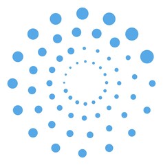 Concentric dot circles. Round dotted spiral illusion