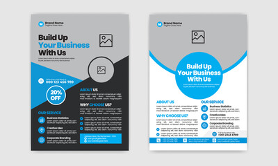 Corporate, Business, Poster, Cover layout, Annual Report, Flyer in A4 Template Design 33 with colorful Circle, Rectangle, Triangle shape for Brand, Company and Market