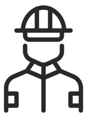 Fireman icon. Fire fighter avatar in line style