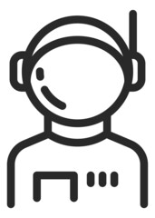 Astronaut icon. Spaceman portrait. Cosmonaut avatar in line style © MicroOne