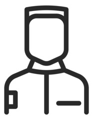 Man with short hair icon in linear style