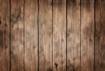 Natural wood background, vintage dark texture. Planks arranged vertically.