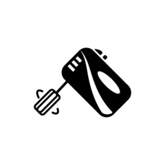 electric submersible mixer icon. Item for the kitchen. Vector stock illustration. White isolated background. Cooking food. Silhouette, sign, symbol.
