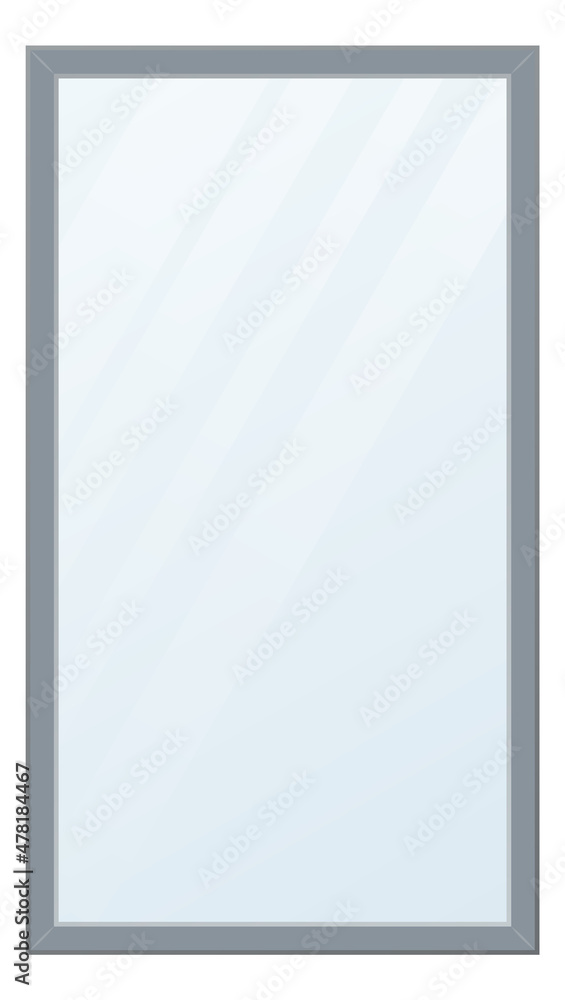Poster elegant mirror frame with empty reflection. rectangular glossy surface