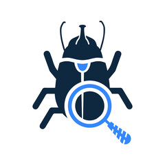 Bug, searching, view icon. Simple editable vector illustration.