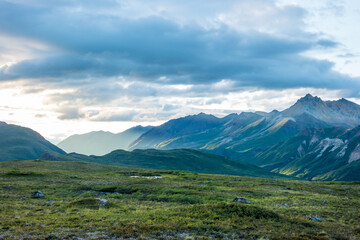 Above the tree line in Alaska's Northern Talkeetna Mountains, the light at low angles can be spectacular.