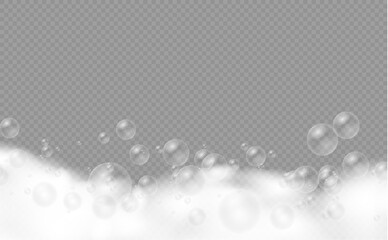 Set bath foam with shampoo bubbles, soap.