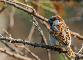 Sparrow sitting on a Bush