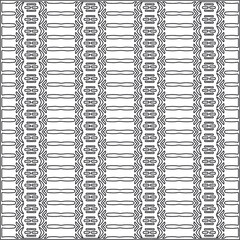  Vector ethnic pattern with symmetrical elements . Repeating geometric tiles from striped elements.Monochrome texture.Black and white pattern for wallpapers and backgrounds.