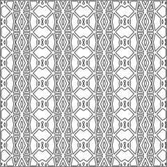  Vector ethnic pattern with symmetrical elements . Repeating geometric tiles from striped elements.Monochrome texture.Black and white pattern for wallpapers and backgrounds.