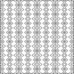  Vector ethnic pattern with symmetrical elements . Repeating geometric tiles from striped elements.Monochrome texture.Black and white pattern for wallpapers and backgrounds.