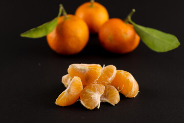 tangerine on black background