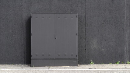 street industrial cabinet on sidewalk