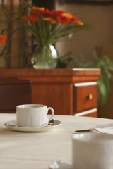 cup of coffee on a table