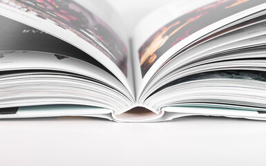 Open paper book. Concept of studying, getting knowledge.