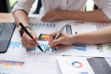 Business woman contract. agreement was signed co-investment business