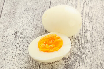 Boiled chicken egg for breakfast