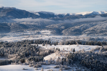beautiful snowy mountains in Slovakia