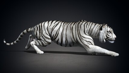 Tiger close-up. 3d illustration