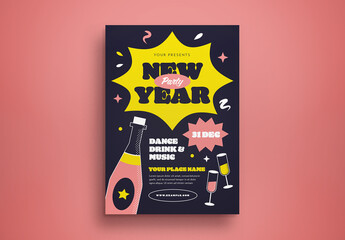 New Year Party Flyer Layout