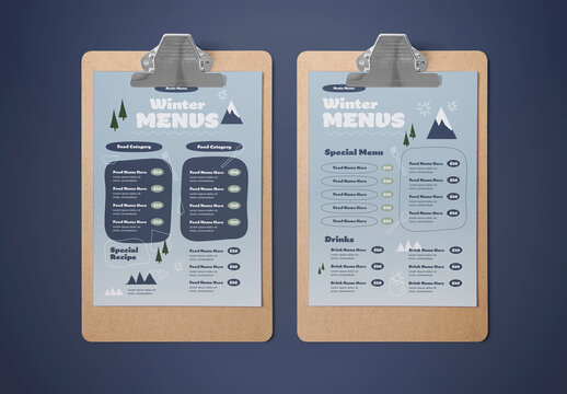 Winter Food Menu Layout